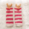 Weihnachten Süße Rentier Korallenfleece Verdickte Socken Warme Kuschelsocken für Damen - Socken Ohne Verpackung / Weihnachtssocken 01