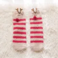 Niedliche Weihnachts-Rentier Korallenfleece Mittelsocken, verdickte warme Kuschel-Fussbodensocken. - Socken Ohne Verpackung / Weihnachtssocken 06