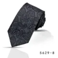 Men's business paisley necktie, classic black patterned silk-like fabric formal tie for wedding. - Pattern 5629-8