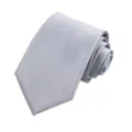 Cravatta da uomo grigio argento per affari, classica cravatta formale in poliestere variante. - grigio-argento