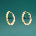 Pendientes de aro dorados minimalistas 6mm pequeños redondos para mujeres estilo - Oro Amarillo 6mm