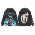 Vintage washed graphic hoodie with cloud print, streetwear letter design for men and women. - S / Tops / G6853 Washed Black