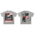 Vintage washed grey short sleeve t-shirt with edgy skull graphic streetwear fashion top - Gray F10