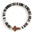 Bracelet en argile polymère croix bohème bracelet de perles élastique bijoux tendance - Café