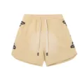Pantaloncini casual vintage lavati da uomo e donna coulisse vita elastica streetwear - Albicocca Lavato