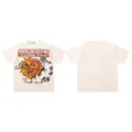 Vintage washed short sleeve t-shirt with retro sun graphic and bold typography for streetwear style. - S / Style 1