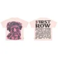 Pink graphic streetwear t-shirt for men and women featuring a Greek god print and bold text. - S / Top(F526) / Apricot
