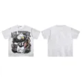 Vintage washed short sleeve t-shirt with cool eagle graphic print, retro style streetwear top. - Style 5