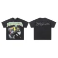 Vintage washed short sleeve t-shirt featuring graphic print and streetwear style details. - Style 6