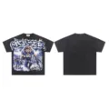 Vintage washed graphic short sleeve t-shirt for men and women, streetwear casual tee. - Style 12