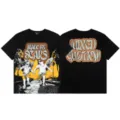 Camiseta unisex de streetwear de manga corta con estampado gráfico y detalles de strass. - S / 14