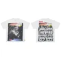 Men Women Vintage Washed Short Sleeve T-Shirt Streetwear Rhinestone Graphic White Tee - S / Tops / Off White