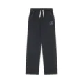 Pantaloni della tuta larghi neri stile streetwear con ricamo di borchie e coulisse in vita - Nero Lavato / Taglia S