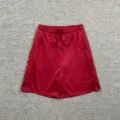 Pantaloncini sportivi in rete rossa da uomo e donna, con fascia laterale in rilievo streetwear. - Taglia S / Borgogna