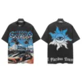 Vintage washed short sleeve graphic t-shirt for men and women hip hop streetwear style. - S / Tops / 6319 Washed Black