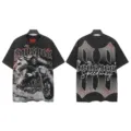 Vintage washed retro skull biker graphic t-shirt for men and women, streetwear short sleeve tee. - S / Tops / 6325 Washed Black