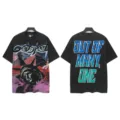 Unisex vintage washed graphic short sleeve t-shirt with cool streetwear Statue of Liberty print. - S / Tops / 6336 Washed Black