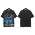 Vintage washed short sleeve t-shirt with skull graphic streetwear unisex casual top - S / Tops / 6158 Washed Black