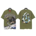 Vintage washed olive green short sleeve t-shirt with graphic print and large back GS logo. - S / Tops / 6341 Washed Army Green