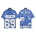 Vintage washed graphic print short sleeve t-shirt, casual streetwear top for unisex. - S / Tops / 6348 Washed Klein Blue