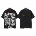 Black washed vintage graphic t-shirt for men and women, cool streetwear short sleeve top. - S / Tops / 6163 Washed Black