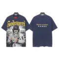 Vintage washed short-sleeve graphic t-shirt for men and women, oversized streetwear style. - S / Tops / 6163 Washed Navy Blue