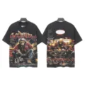 Vintage streetwear graphic t-shirt for men and women, black washed tee with skull design. - S / Tops / 6351 Washed Black