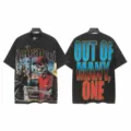 Men Women Vintage Washed T-Shirt Skeleton Graphic Streetwear Short Sleeve Black Top - S / Tops / 6353 Washed Black