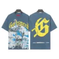 Vintage washed short sleeve t-shirt with Statue of Liberty graphic and gothic letters streetwear. - S / Tops / 6010 Washed Blue