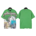 Vintage washed short sleeve t-shirt with graphic print, high street retro oversized tee. - S / Tops / 6193 Washed Green