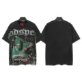Vintage washed black graphic short sleeve t-shirt featuring an edgy dark lab print - S / Tops / 6195 Washed Black