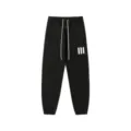 Pantalon de survêtement noir cordon high street casual coton fleece joggers unisex - S / Bas / Noir