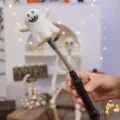 Halloween glowing ghost spring wand toy party novelty gift hand shaker prop decor - White Ghost (Black Base)