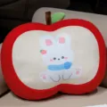 Thickened red apple plush pillow cute rabbit cartoon sofa cushion office chair backrest decor - Rabbit