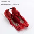 Rode glans veer vogels kerstboom hangers vakantie feestelijke decoratie set van 2. - Kleine Vogel / 2 Stuks/Verpakking / Goud Rood