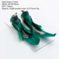 Christmas decorative feathered bird pendants set, dark green foam artificial birds decor. - Small Bird / 2 Pieces/Pack / Dark Green