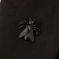 Black Beetle Metal Ring Gothic Insect Open Ring Statement Fashion Jewelry Variant - Insect Brooch (S464) / Matte Black