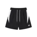 High street color-blocked casual shorts for men and women with contrast side panels. - S / Bottoms / Black And White