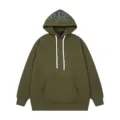 Felpa con cappuccio verde militare foderata in pile con tasca. Stile streetwear. - Taglia S / Sopra E Sotto / Verde Chiaro (D01)