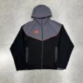 Men's Women's High Street Full Zip Hoodie Contrast Color Fleece Lined Hooded Sweatshirt - M / Tops / Dark Gray