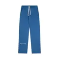 Pantaloni della tuta in pile streetwear uomo donna Y2K coulisse tempo libero blu. - Taglia S / Sopra E Sotto / Blu (D02)