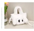 Sac à main en peluche blanche mignon sac bandoulière duveteux style cartoon casual - Blanc