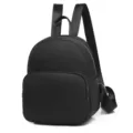Sac à dos mini noir classique en nylon uni pour femme, sac de voyage et loisir. - Noir
