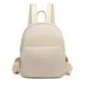 Sac à dos minimaliste unicolore en tissu Oxford pour femme, sac de voyage urbain et décontracté. - Blanc