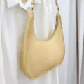 Sac bandoulière sous les bras en nylon jaune, sac à main élégant et décontracté variante mode. - Motif Chaîne Jaune