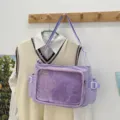 Sac bandoulière violet transparent style japonais, grand sac d'écolier très mignon. - Violet