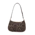 Sac à épaule léopard tendance sac croissant casual chic pour femme sous les bras - Kaki