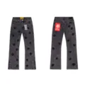 Godspeed streetwear vintage washed black embroidered letter straight leg denim jeans pants - XL=34 / Washed Gray