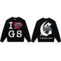 S / Heart Dolphin Print Top (G816) / Black