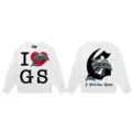 S / Heart Dolphin Print Top (G816) / White